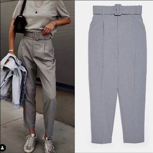 ZARA high waisted belted pants.